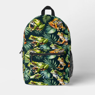 Tropical Frogs Printed Backpack