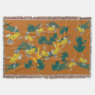 Tropical Frogs Throw Blanket