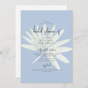 Tropical Frond Mint and Blue Bridal Shower Invitation
