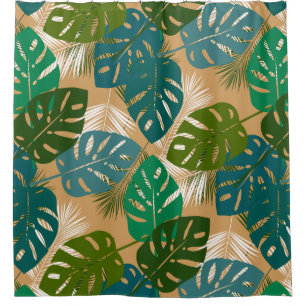 Tropical Fronds and Leaves Island Shower Curtain