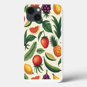 tropical fruit and vegetable pattern ipone 13 case