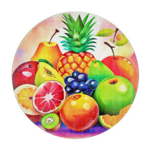 Tropical Fruit Assortment Cutting Board