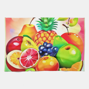 Tropical Fruit Assortment Tea Towel