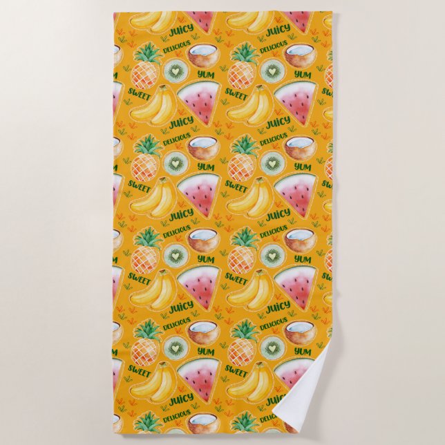 Tropical Fruit Beach Towel (Front)