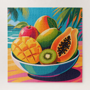 Tropical Fruit Bowl Illustration Jigsaw Puzzle