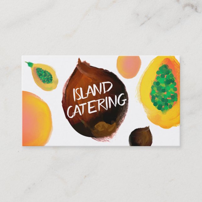 tropical fruit chef catering business cards (Front)