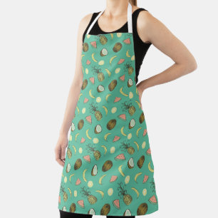 Tropical Fruit Doodle Pattern Apron