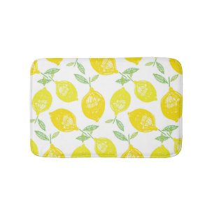 Tropical Fruit Doodle Pattern Bath Mat