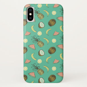 Tropical Fruit Doodle Pattern iPhone X Case