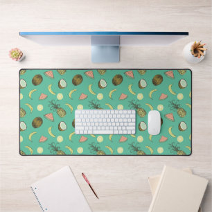 Tropical Fruit Doodle Pattern Desk Mat