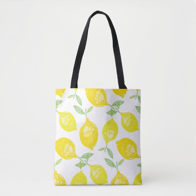 Tropical Fruit Doodle Pattern Tote Bag (Front)