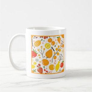 Tropical Fruit Fiesta Pattern Coffee Mug