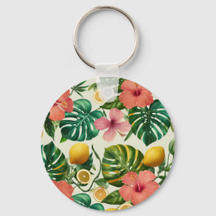 Tropical Fruit Floral Keychain