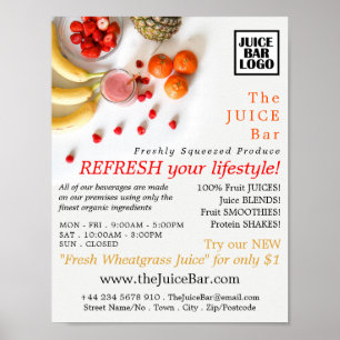 Tropical Fruit, Juice Bar Advertising Poster