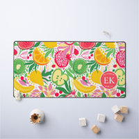 Tropical Fruit Monogram Watercolor Summer Pattern