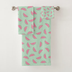 Tropical Fruit Paint Splatter Pattern Bath Towel Set