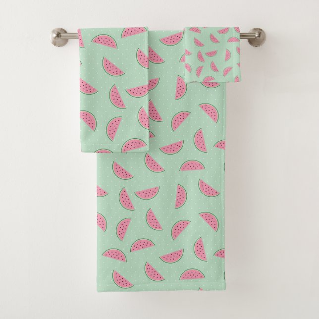 Tropical Fruit Paint Splatter Pattern Bath Towel Set (Insitu)