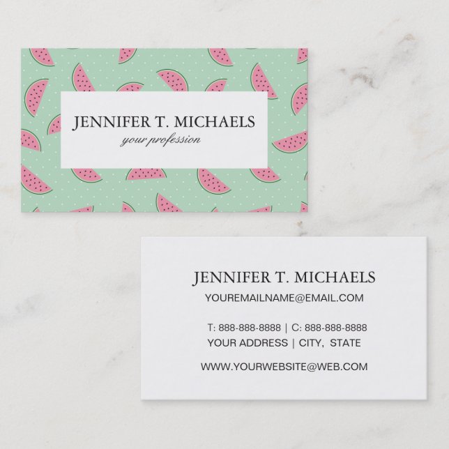 Tropical Fruit Paint Splatter Pattern Business Card (Front/Back)