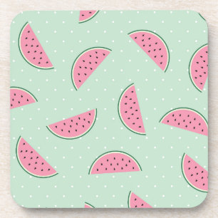 Tropical Fruit Paint Splatter Pattern Coaster