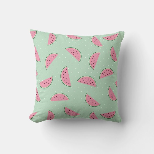 Tropical Fruit Paint Splatter Pattern Cushion (Front)