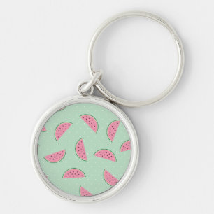 Tropical Fruit Paint Splatter Pattern Key Ring