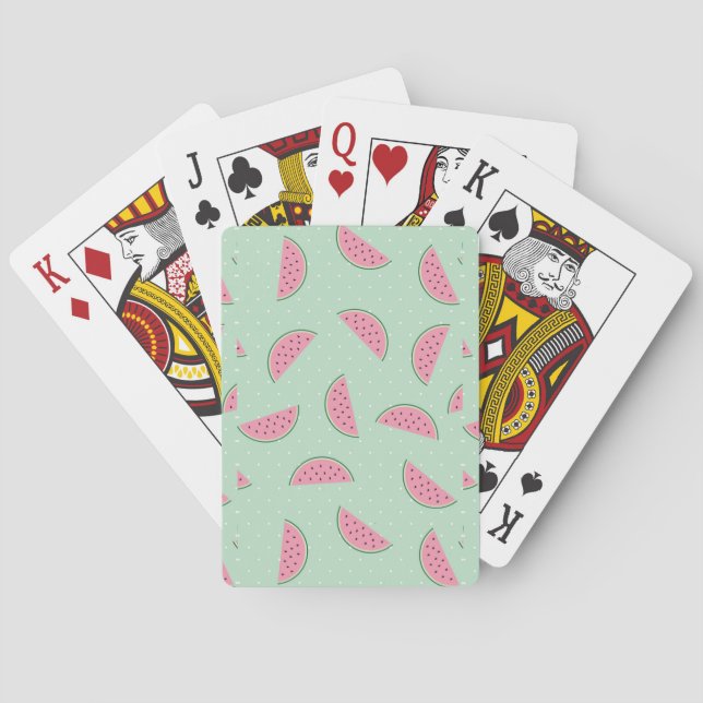 Tropical Fruit Paint Splatter Pattern Playing Cards (Back)
