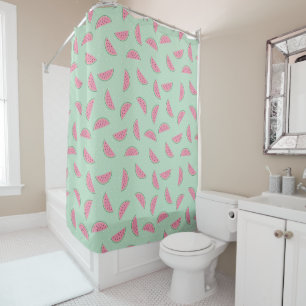 Tropical Fruit Paint Splatter Pattern Shower Curtain
