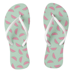 Tropical Fruit Paint Splatter Pattern Thongs