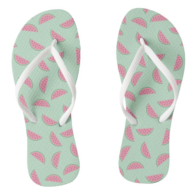 Tropical Fruit Paint Splatter Pattern Thongs (Footbed)