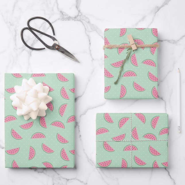 Tropical Fruit Paint Splatter Pattern Wrapping Paper Sheet (Front)