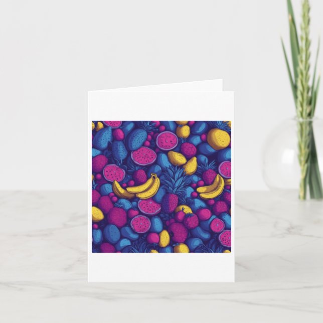 Tropical Fruit Pattern – Exotic Vibrant Design Sti Card (Front)