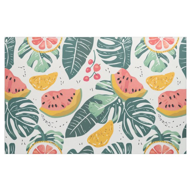 Tropical Fruit Pattern | Seamless Summer Cottageco Fabric (Fat Quarter)