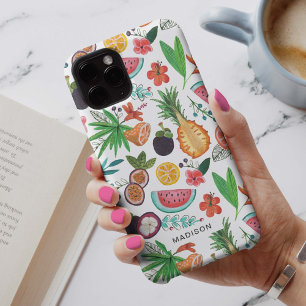 Tropical Fruit   pink & green   Summer Pattern iPhone 12 Case