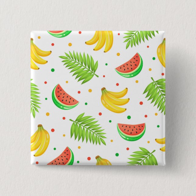 Tropical Fruit Polka Dot Pattern 15 Cm Square Badge (Front)