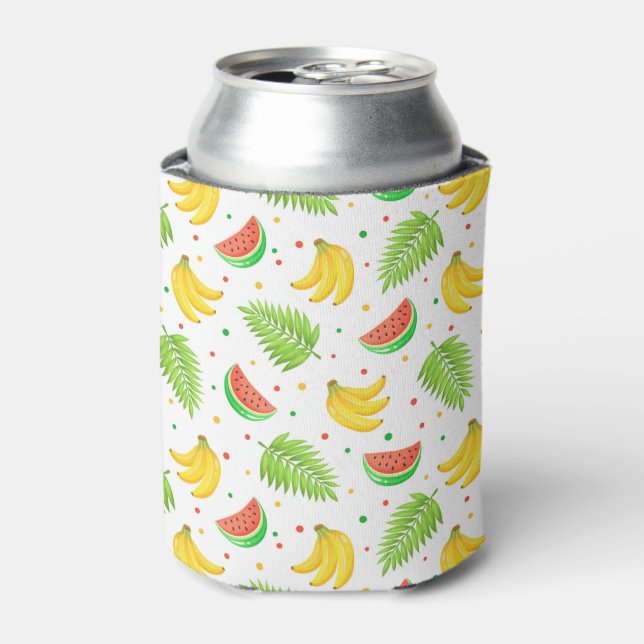 Tropical Fruit Polka Dot Pattern Can Cooler (Can Front)