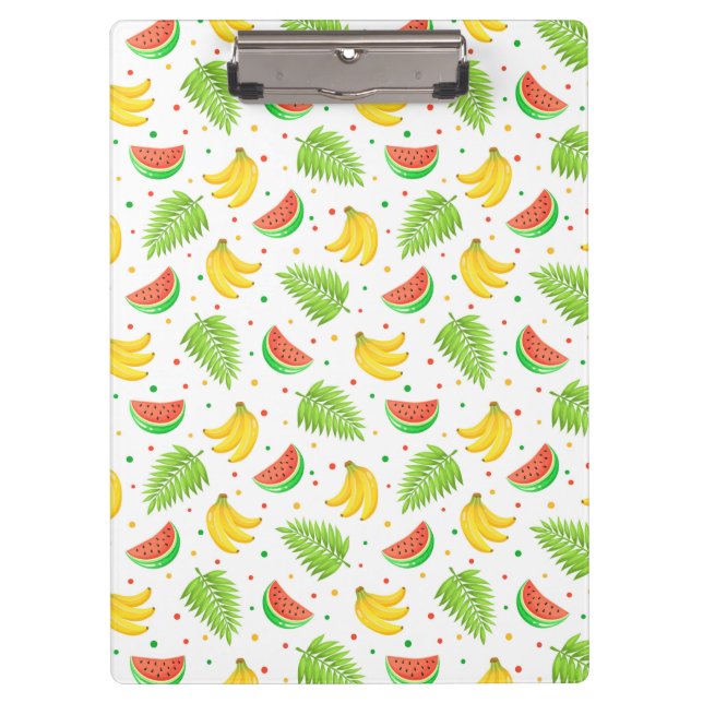 Tropical Fruit Polka Dot Pattern Clipboard (Front)
