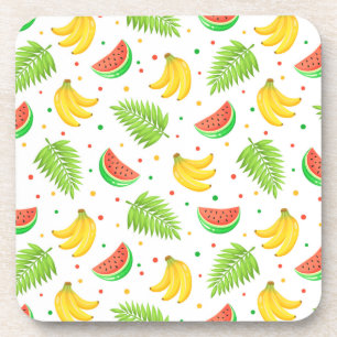 Tropical Fruit Polka Dot Pattern Coaster