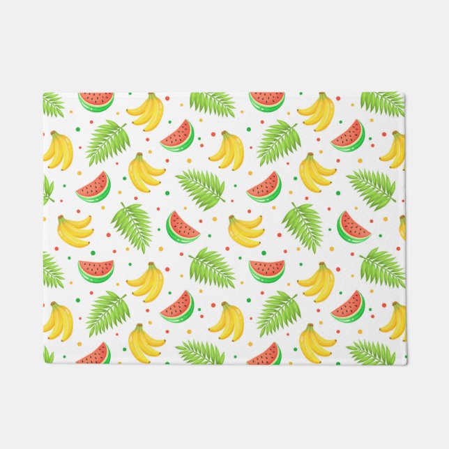 Tropical Fruit Polka Dot Pattern Doormat (Front)