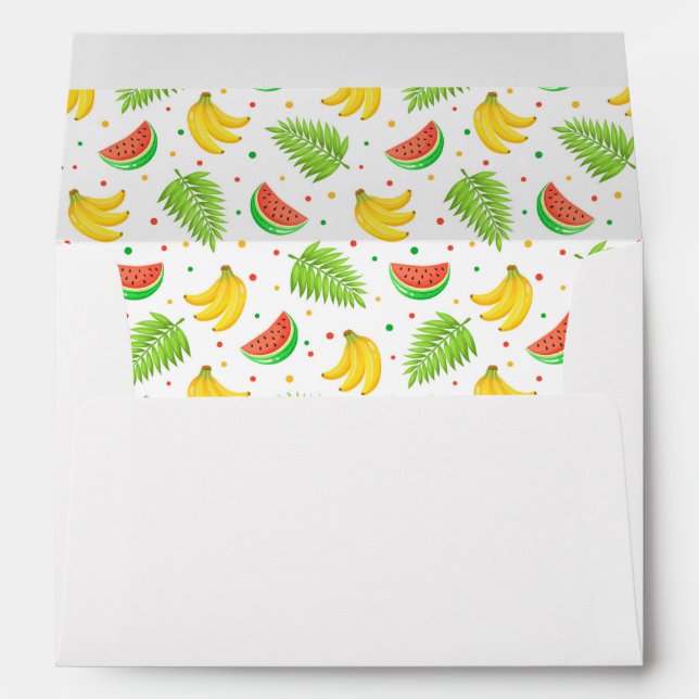 Tropical Fruit Polka Dot Pattern Envelope (Back (Bottom))