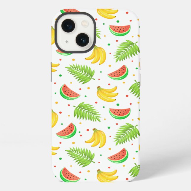Tropical Fruit Polka Dot Pattern iPhone Case (Back)