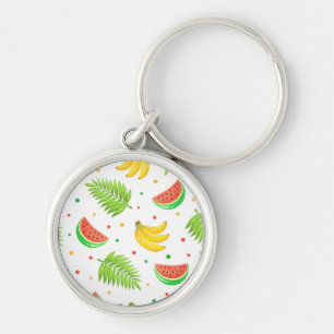 Tropical Fruit Polka Dot Pattern Key Ring