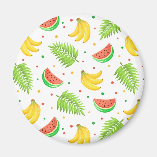 Tropical Fruit Polka Dot Pattern Magnet (Front)