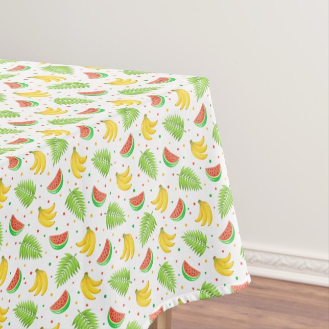 Tropical Fruit Polka Dot Pattern Tablecloth (In Situ)