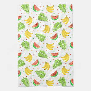 Tropical Fruit Polka Dot Pattern Tea Towel