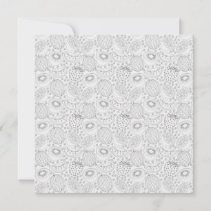 Tropical fruit seamless pattern black and white card