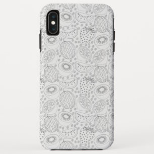 Tropical fruit seamless pattern black and white iPhone XS max case