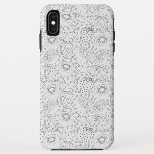 Tropical fruit seamless pattern black and white Case-Mate iPhone case (Back)