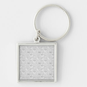 Tropical fruit seamless pattern black and white key ring
