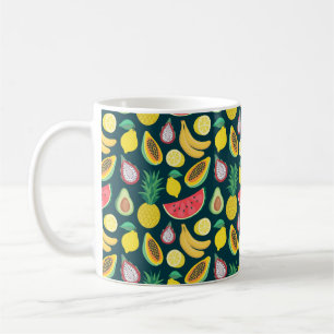 tropical fruit seamless pattern coffee mug