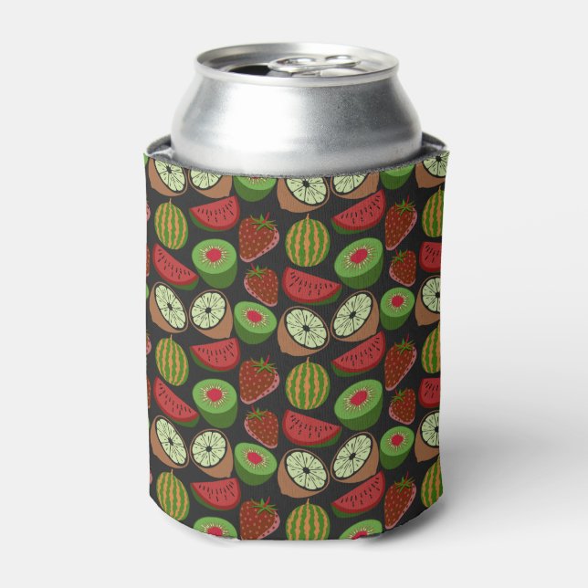 Tropical fruit seamless pattern colorful can cooler (Can Front)